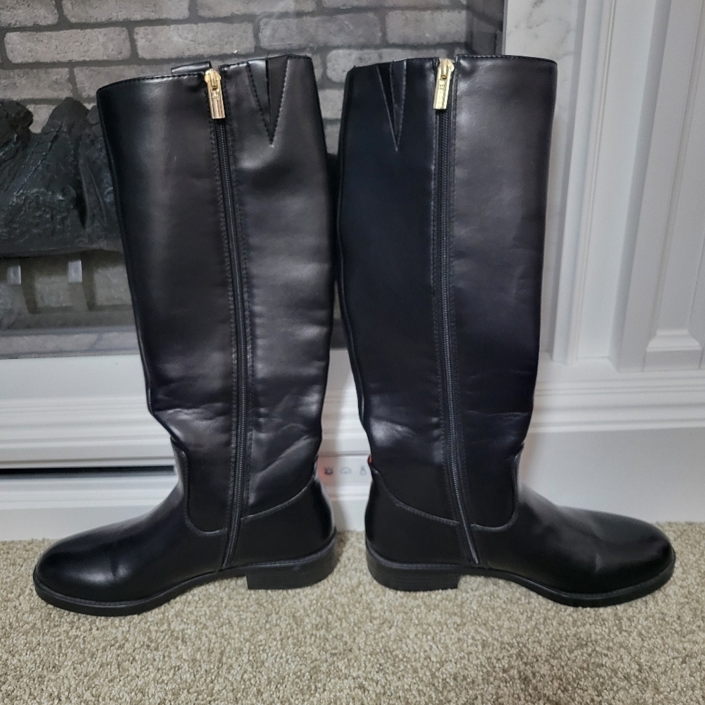 Tommy Hilfiger Deelia Black Riding Boots, Size 6 - Picture 3 of 10